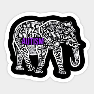 Autism Awareness Elephant Colorful Sticker